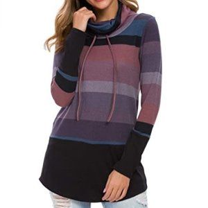 SOLD OUT!! 🥰Lainab Stripe Cowl Neck Sweater Tunic